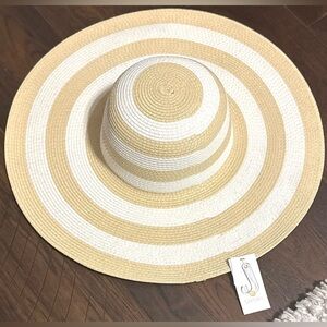 ‼️RARE‼️🎸SHADE & SHORE🎸🔥NWT🔥Striped Packable Straw Sun Hat